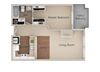 1 Bed 1 Bath Floor Plan 1 Bed 1 Bath Floor Plan at Metropolitan Place Apartments, Renton, Washington