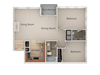 2 Bed 1 Bath Floor Plan 2 Bed 1 Bath Floor Plan at Revo 225 Apartments, Renton, WA, 98057