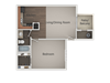 1 Bed 1 Bath Floor Plan 1 Bed 1 Bath Floor Plan at River Point Apartments, Arizona