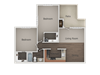 2 Bedroom 1 Bathroom Floor Plan 2 Bedroom 1 Bathroom Floor Plan at River Point Apartments, Arizona, 85712