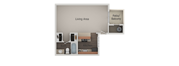 Studio  Floor Plan at River Point Apartments, Tucson