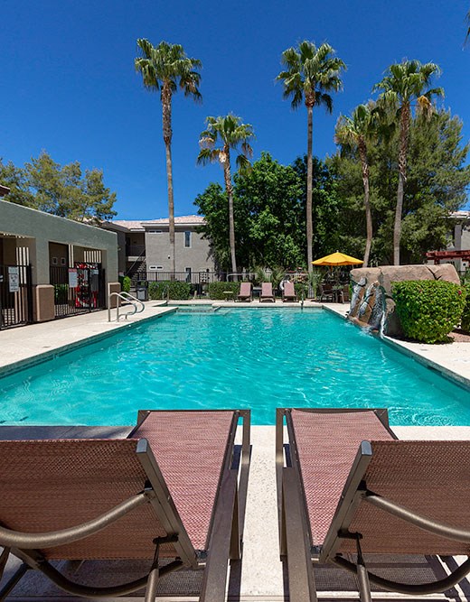 Poolside Relaxing Area at Canyon Ridge Apartments, Arizona, 85378