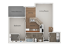 One Bed One Bath Floor Plan One Bed One Bath Floor Plan at Canyon Ridge Apartments, Arizona