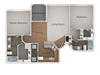 Two Bed Two Bath Floor Plan Two Bed Two Bath Floor Plan at Canyon Ridge Apartments, Surprise, 85378
