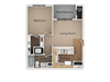 1 Bed 1 Bath Floor Plan 1 Bed 1 Bath Floor Plan at California Place Apartments, California, 95823