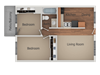 2 Bedroom 1 Bath Floor Plan 2 Bedroom 1 Bath Floor Plan at Creekside Villas Apartments, San Diego