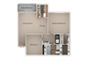 2 Bedroom 1 Bathroom Floor Plan 2 Bedroom 1 Bathroom Floor Plan at Crossroads Apartments, Utah