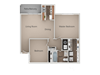 2 Bedroom 1 Bath Floor Plan 2 Bedroom 1 Bath Floor Plan at Crossroads Apartments, West Valley, UT, 84119