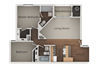 2 bedroom 2 bath Floor Plan 2 bedroom 2 bath Floor Plan at Ranchwood Apartments, Glendale, AZ, 85301