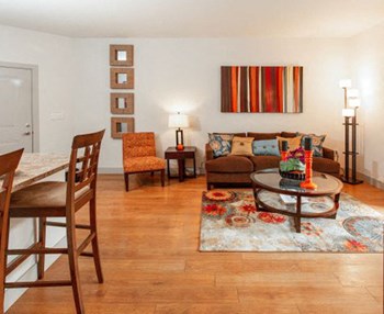 Decorated Living Room at Avena Apartments, Thornton, 80233