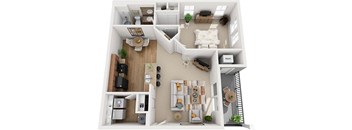 1X1A 1Bed_1Bath at Falls at Riverwoods Apartments & Townhomes, Logan, Utah