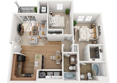 2X2A 2Bed_2Bath at Falls at Riverwoods Apartments & Townhomes, Utah