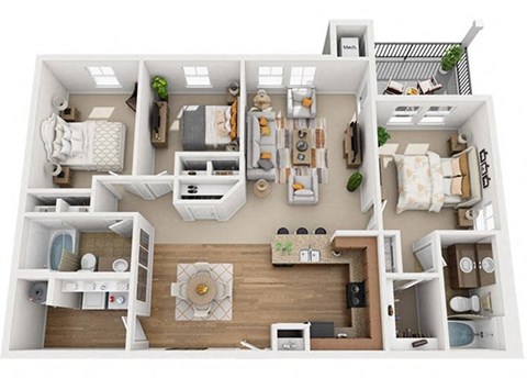 3X2A 3Bed_2Bath at Falls at Riverwoods Apartments & Townhomes, Logan, UT, 84321