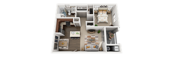 1 Bedroom 1 Bathroom Floor Plan at Four Seasons Apartments & Townhomes, North Logan