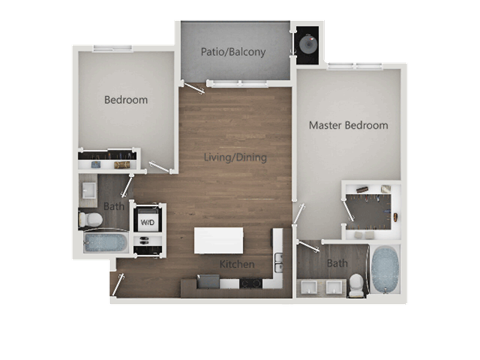 2x2_2D at Lofts at 7800 Apartments, Midvale