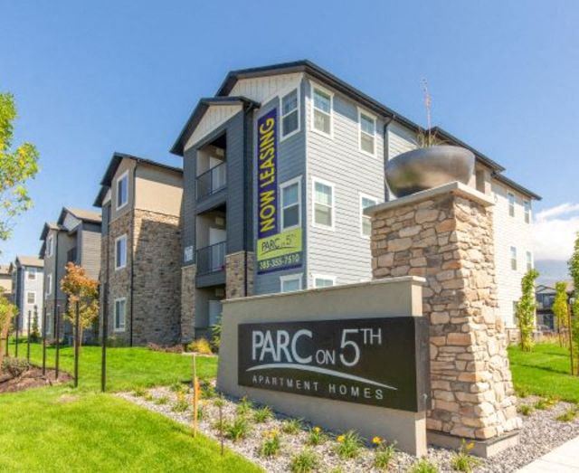 Welcoming Property Signage Welcoming Property Signage at Parc on 5th Apartments & Townhomes, American Fork, UT - Photo Gallery