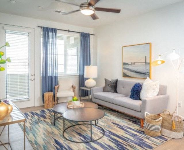 Living Room With Expansive Window at Parc on 5th Apartments & Townhomes, American Fork, UT