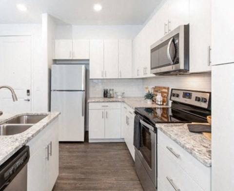 Kitchen With Ample Storage at Parc View Apartments & Townhomes, Midvale, UT