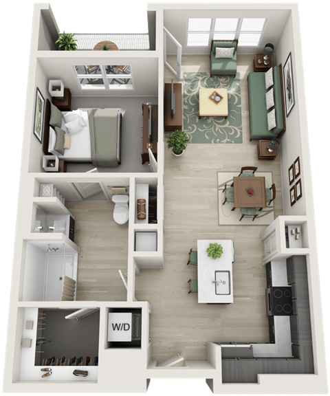 A1 1Bed_1Bath at Parc West Apartments, Utah, 84020