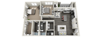 2 Bedroom 2 Bathroom Floor Plan at Rivulet Apartments, Utah, 84003