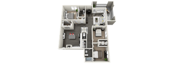 3 bedroom 2 bath Floor Plan at Rivulet Apartments, American Fork, 84003