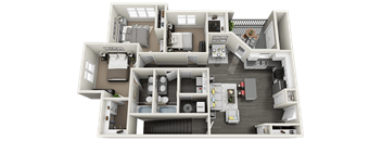 3 bedroom 2 bath Floor Plan at Rivulet Apartments, American Fork