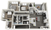 3 bedroom 2 bath Floor Plan 3 bedroom 2 bath Floor Plan at Rivulet Apartments, American Fork