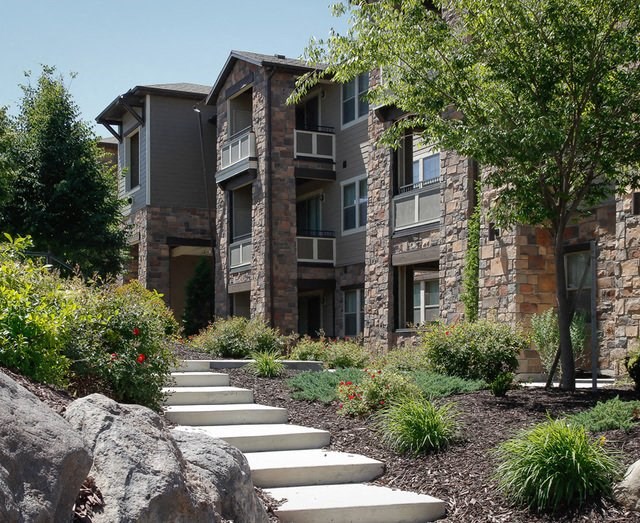 Courtyard Garden Space at San Marino Apartments, South Jordan