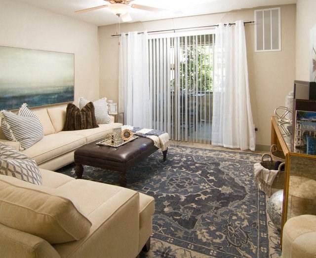Living Room With Expansive Window at San Marino Apartments, South Jordan