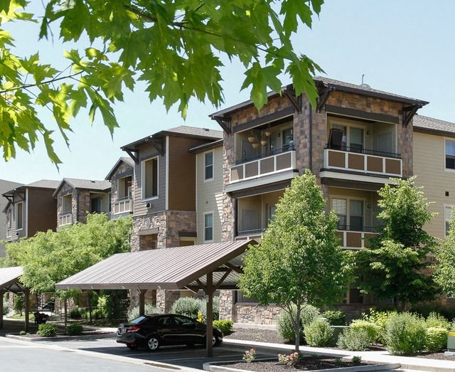Exquisite Exterior with Covered Parking at San Marino Apartments, South Jordan, 84095