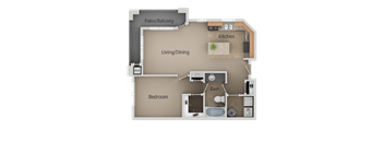 1 Bedroom 1 Bathroom Floor Plan at San Moritz Apartments, Midvale, UT, 84047