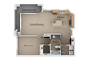 1 Bedroom 1 Bathroom Floor Plan 1 Bedroom 1 Bathroom Floor Plan at San Moritz Apartments, Midvale, UT, 84047