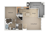 1 Bedroom 1 Bathroom Floor Plan 1 Bedroom 1 Bathroom Floor Plan at San Moritz Apartments, Midvale, 84047