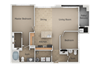 2 Bedroom 1 Bath Floor Plan 2 Bedroom 1 Bath Floor Plan at San Moritz Apartments, Midvale, Utah