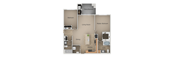 2 Bedroom 2 Bathroom Floor Plan at San Moritz Apartments, Midvale
