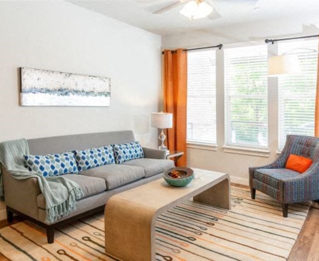 Ceiling Fan In Living Room at San Tropez Apartments & Townhomes, South Jordan, 84095