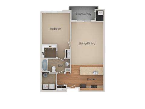 1Bed_1Bath C at San Tropez Apartments & Townhomes, South Jordan, UT, 84095