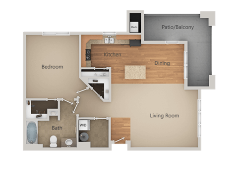 1Bed_1Bath D at San Tropez Apartments & Townhomes, South Jordan, UT