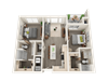 Two bedroom Two bathroom Floor Plan Two bedroom Two bathroom Floor Plan at Soleil Lofts Apartments, Herriman, 84096