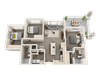 Three Bed Two Bath Floor Plan Three Bed Two Bath Floor Plan at Soleil Lofts Apartments, Herriman, Utah