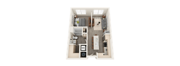 Studio Floor Plan at Soleil Lofts Apartments, Utah, 84096