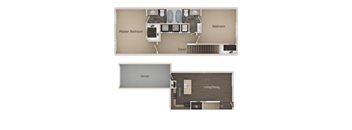 2 bedroom 2 bath Floor Plan at Talavera at the Junction Apartments & Townhomes, Midvale, UT