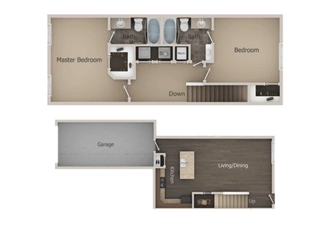 2 bedroom 2 bath Floor Plan at Talavera at the Junction Apartments & Townhomes, Midvale, UT