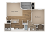 1 Bed 1 Bath Floor Plan 1 Bed 1 Bath Floor Plan at Trailside Apartments, Parker