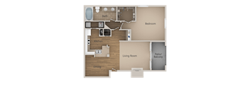 1 Bedroom 1 Bathroom Floor Plan at Trailside Apartments, Colorado