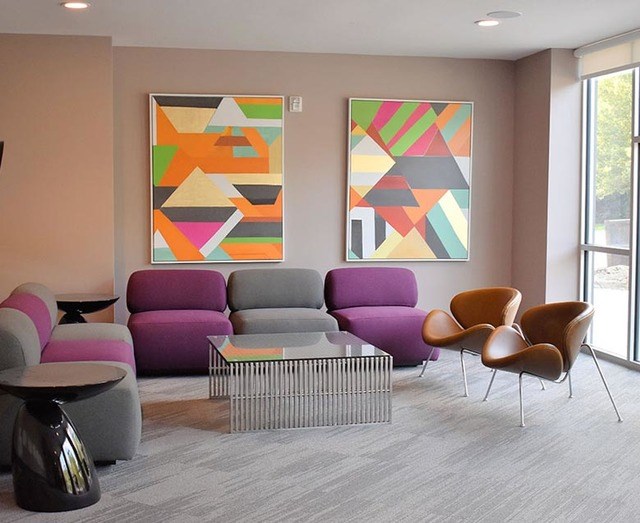Living Area With Large Windows  at 600 Lofts Apartments, Utah