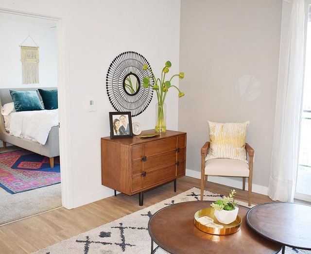Living Room With Bedroom View Living Room With Bedroom View at 600 Lofts Apartments, Salt Lake City, Utah - Photo Gallery