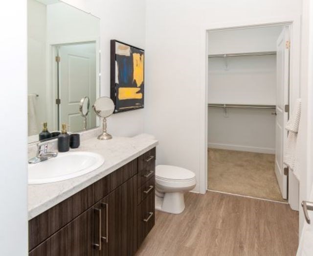 Primary Bathroom with Large Closet at Garden Lofts Apartments, Utah, 84101