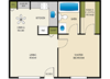 1 Bed 1 Bath Floor Plan 1 Bed 1 Bath Floor Plan at Heritage Park Senior Apartments, Norco, 92860