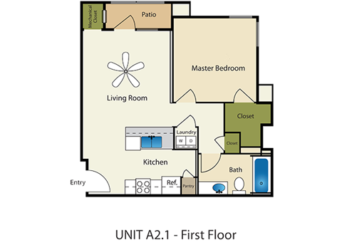 1 Bedroom 1 Bathroom Floor Plan at Providence Place Apartments, Salt Lake City, UT
